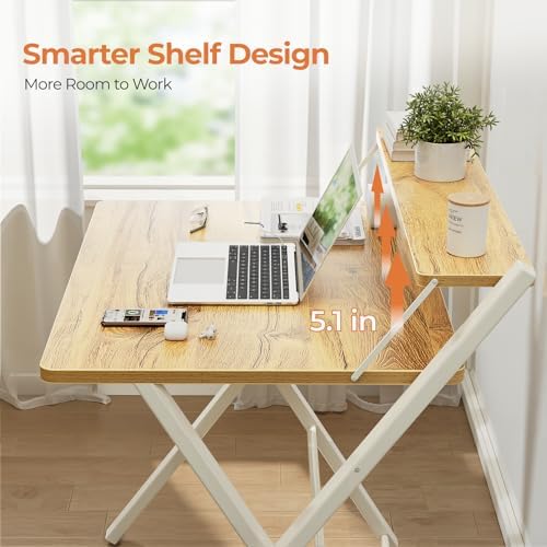 GreenForest Folding Desk No Assembly, Sturdy Computer Desk for Small Spaces - Image 5