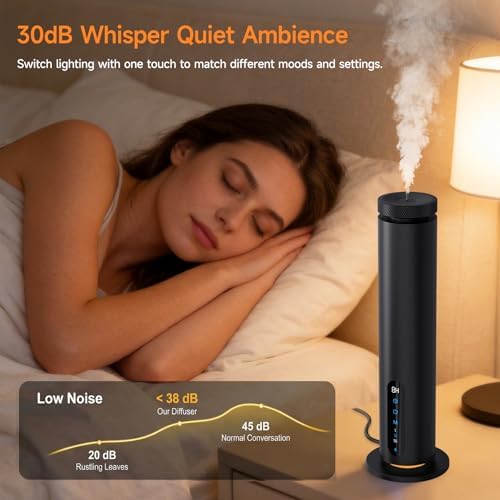 Waterless Essential Oil Diffuser, 1000 Sq.Ft Coverage, Smart App & Remote Control Scent Machine, 3 Color Ambient Lights, Adjustable Mist, Quiet Aromatherapy Diffuser for Home Large Room Hotel, Black - Image 5