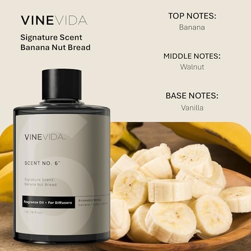 VINEVIDA [16 Fl Oz] Banana Nut Bread Fragrance Oil for Cold Air Diffusers, Essential Oils for Diffuser Oil Refill & Air Freshener Room Spray - Image 2