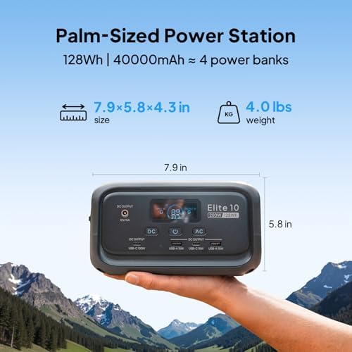 BLUETTI Elite 10 Mini Portable Power Station, 128Wh 200W Solar Generator - Image 3