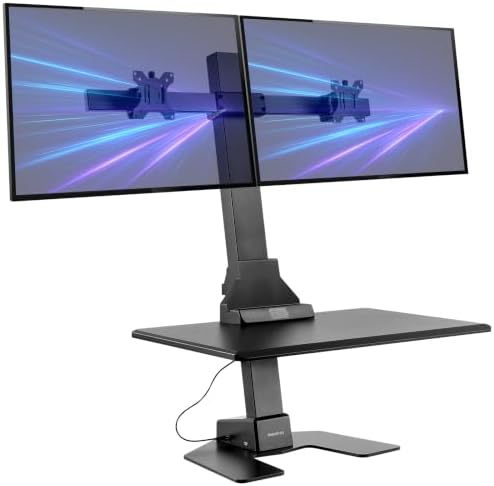 Mount-It! Dual Monitor Electric Standing Desk Converter, Sit-Stand Riser by Mount-It