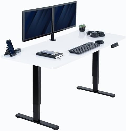 VIVO White Dry Erase 60 x 24 in Standing Desk, DESK-KIT-2B6WE by VIVO