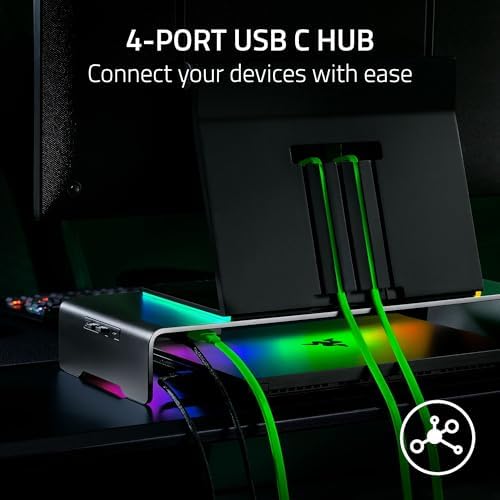 Razer Monitor Stand Chroma, 4 Port Hub, USB-A, USB-C, HDMI - Image 2