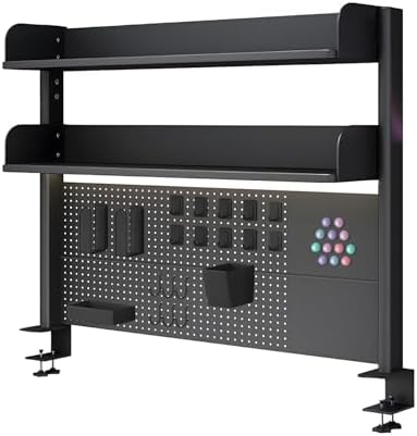 Clamp On Desk Shelf Organizer with Pegboard,Black,31.5in by jvsufuik