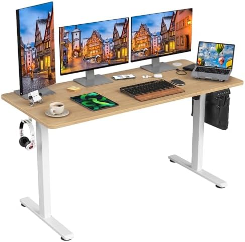 STARY Electric Standing Desk Adjustable Height Sit Stand Home Office Desk with Splice Board by STARYHavenLiving