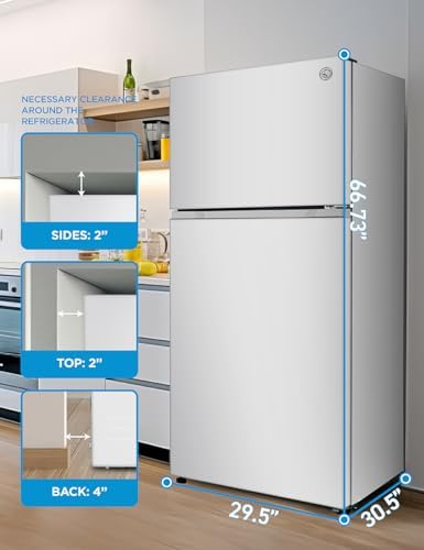 Commercial Cool 18 Cu. Ft. Top Mount Refrigerator with Freezer, 2-Door Refrigerator with Top Freezer and Adjustable Temperature Control, Ice Maker Ready, Energy Star Certified, White - Image 6