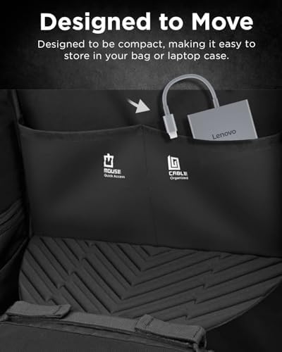 Lenovo USB-C 4 in 1 Travel Hub Block with Integrated Cable, 1x HDMI 4K @ 60Hz, 2X USB-A 3.2, 1x 3.5mm Combo, Luna Grey – Portable, Compact, High-Speed Connectivity Laptops PC Gaming Console Charging - Image 4
