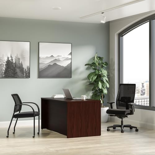 HON MOD Computer Desk, Office Desk with 6 Drawers, Mahogany - Image 2