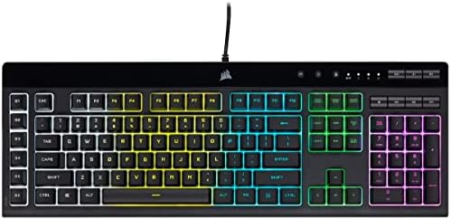Corsair K55 PRO LITE RGB Wired Membrane Gaming Keyboard (5-Zone Dynamic RGB Backlighting, Six Macro Keys with Stream Deck Integration, IP42 Dust and Spill Resistant, Dedicated Media Keys) Black by Unknown