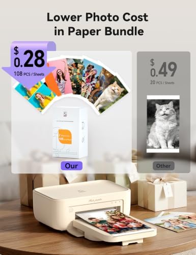 iDPRT 4x6 Photo Printer, CP4100 Phone Printer 108 Sheets & 2 Cartridges - Image 2