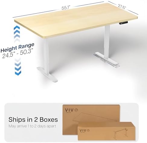 VIVO Light Wood 55 x 28 in Standing Desk, DESK-KIT-2W55C - Image 3