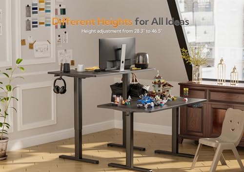 Claiks Electric Height Adjustable Standing Desk, 32x19 Inch, Black - Image 5