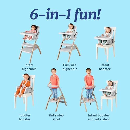 Graco EveryStep 6 in 1 High Chair, Babies and Toddlers Portable Slim High Chair with 6 Growing Stages from Infant to Toddler Seating, Convenient for Dining Time, Featured Design in Misty - Image 2