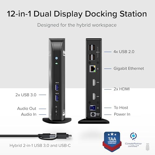 Plugable USB 3.0 Universal Laptop Docking Station, Dual HDMI Monitor - Image 2