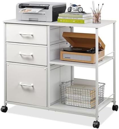 DEVAISE 3 Drawer Mobile File Cabinet with Open Storage Shelf by DEVAISE