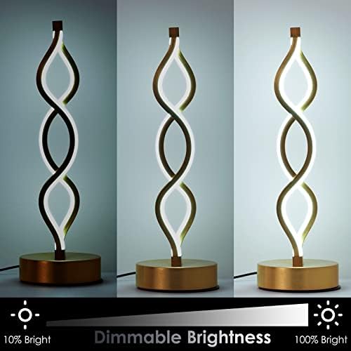 NUÜR Gold Infinity Spiral LED Table Lamp, Lamps for Bedrooms Dimmable Metallic Bedside Lamp with Touch Controller, 3 Colour Temperature, 15.8 Inch Height for Living Room - Image 6