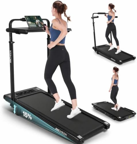ANCHEER Walking Pad with 15% Incline, Foldable Treadmill with Handle & Desk by YourHealthyLifestyle