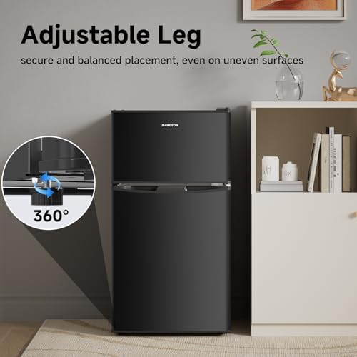 BANGSON 3.2 CU.FT Mini Fridge with Freezer for Bedroom Office Black - Image 6