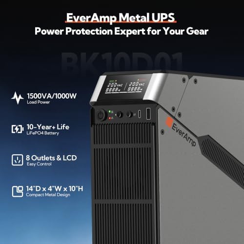 1500VA/1000W LiFePO4 UPS Battery Backup & Surge Protector, Dual Metal Case - Image 2