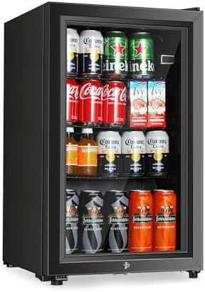 HAILANG Beverage Refrigerator, 2.3 Cu.Ft, Mini Fridge with Glass Door for Soda Beer, Freestanding Beverage Cooler for Office, Bar, Adjustable Shelving&Adjustable Foot by HAILANG