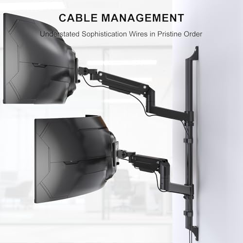 WALI Vertical Dual Monitor Wall Mount for 13-49 inch Screens, 44lbs per Arm - Image 6