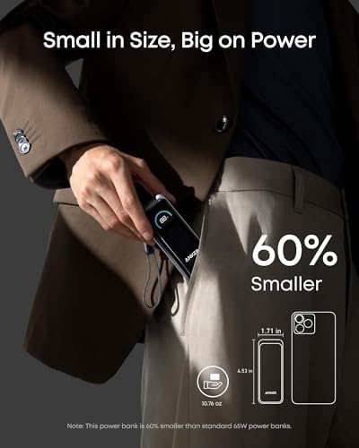 Anker Prime Power Bank, 9,600mAh 65W, Built-in AC Plug - Image 5
