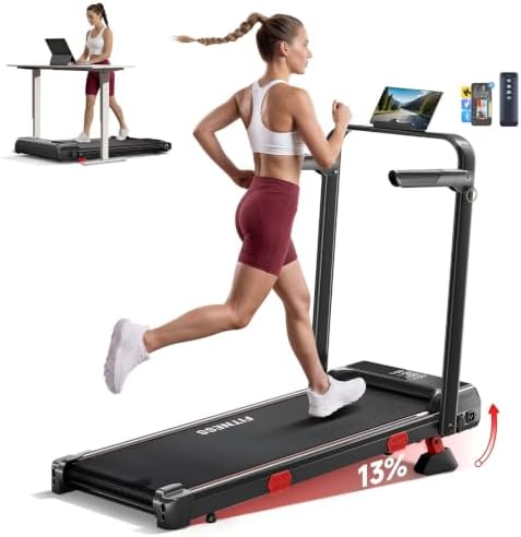 RHYTHM FUN Incline Walking Pad with Handle Bar, 37.5" Runng Belt, 300 LBS by RHYTHMFUN