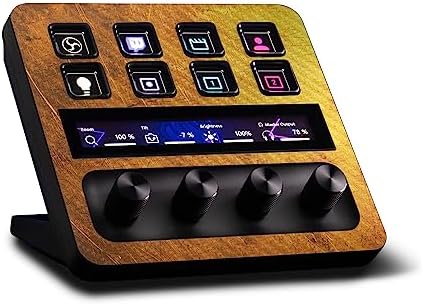 MightySkins Carbon Fiber Skin Compatible with Elgato Stream Deck + - Textured Gold | Protective, Durable Textured Carbon Fiber Finish | Easy to Apply, Remove, and Change Styles | Made in The USA by MIGHTY+SKINS