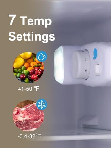 Retro Refrigerator with Freezer 3.5 Cu.Ft Top-Freezer Mini Fridge Cream - Image 4