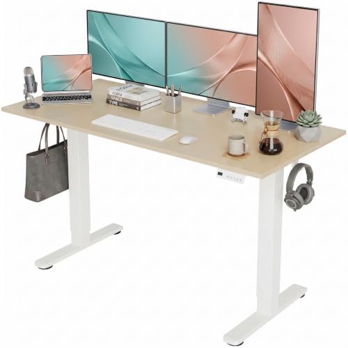 Claiks Electric Standing Desk, 55x24 Inch, Nature by CLAIKS