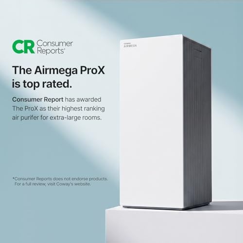 COWAY Air Purifiers for Large Room Whole Home Up to 4,253ft², 2 Sets of XL Washable Pre-Filters and HEPA Filters for Dual Purification, AQI, Turbo Mode, Timer, Wheels, 5yr Warranty, ProX(W) - Image 2
