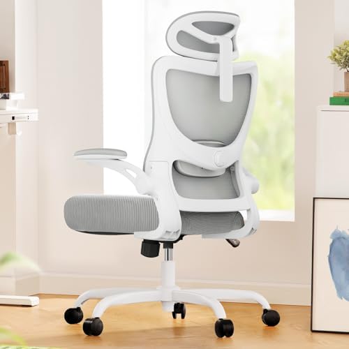 Marsail Ergonomic Office Chair: Office Computer Desk Chair with High Back Mesh and Adjustable Lumbar Support Rolling Work Swivel Task Chairs with Wheel 3D Armrests and Headrest by Marsail