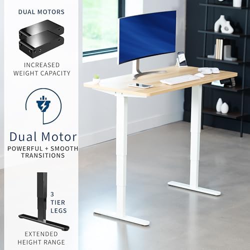 VIVO Light Wood 55 x 28 in Standing Desk, DESK-KIT-2W55C - Image 4