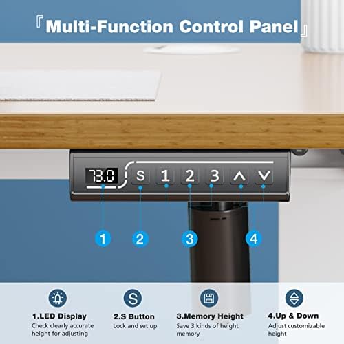 DUMOS 47 Inch Electric Standing Desk, Memory Adjustable Home Office Desk - Image 6