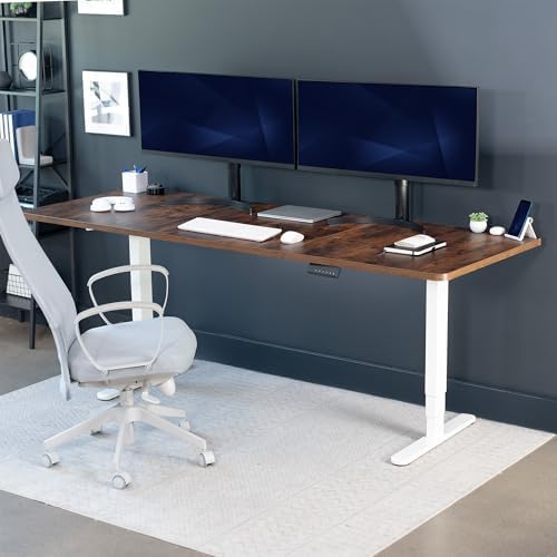 VIVO Rustic Vintage Brown 83 x 30 in Standing Desk, DESK-KIT-2W8N - Image 2