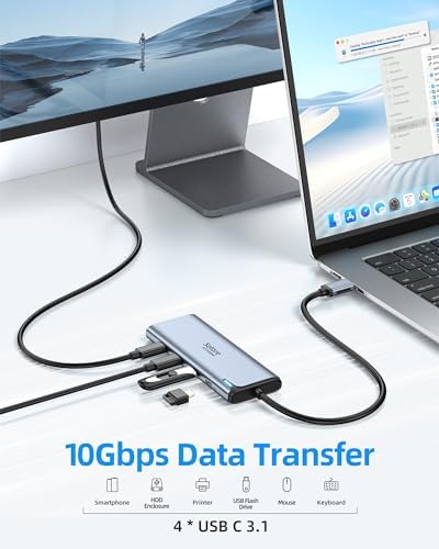 USB-C Splitter with 4K@60Hz Video USB-C Hub Dual Monitor with DP Alt Mode - Image 7