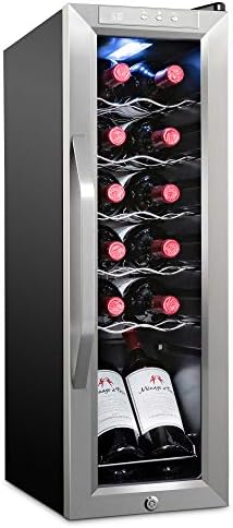 Ivation 12 Bottle Compressor Wine Cooler, Stainless Steel Fridge w/Lock by Ivation