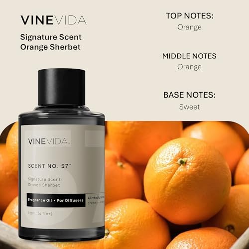 VINEVIDA [4 Fl Oz] Orange Sherbet Fragrance Oil for Cold Air Diffusers, Essential Oils for Diffuser Oil Refill & Air Freshener Room Spray - Image 2
