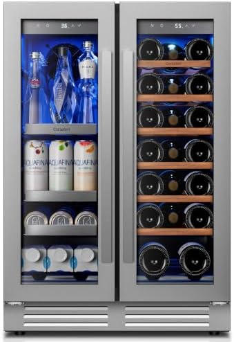 Ca'Lefort 24 Inch Wine & Beverage Fridge, Dual Zone Built-In Wine Cooler by CaLefort