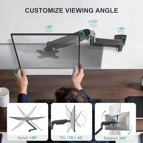 WALI Single Monitor Wall Mount for 17-34 inch Computer Screens，up to 22 lbs - Image 3