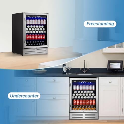 Velivi 24'' Beverage Refrigerator Under Counter Fridge with Door Lock - Image 7