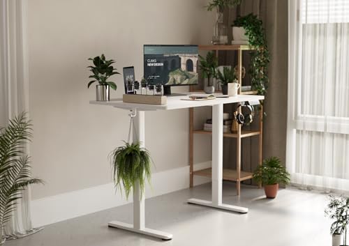 Claiks Electric Height Adjustable Standing Desk, 48x24 Inch, White - Image 2