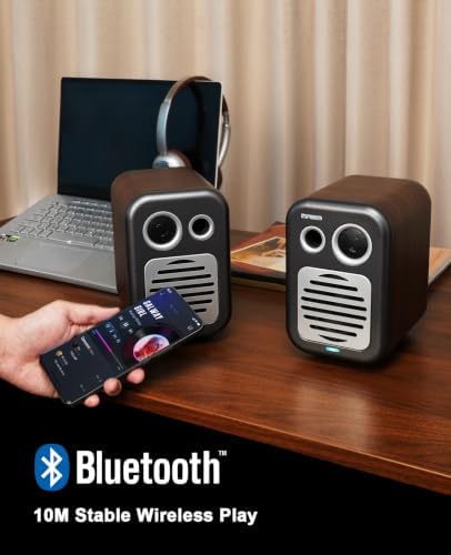 Bookshelf Speakers, 36W RMS Powered Bluetooth Stereo Speakers - Image 4
