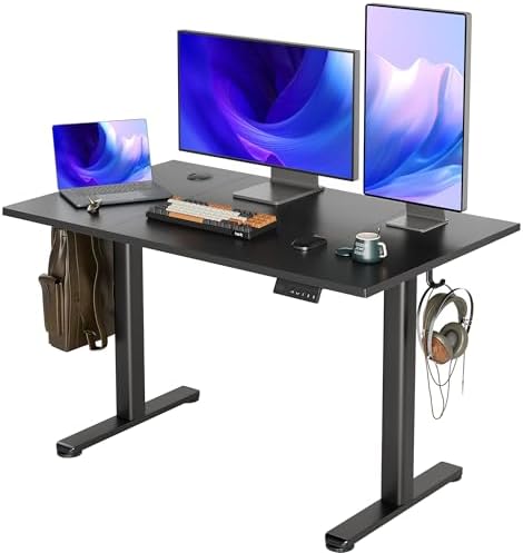 Claiks Electric Standing Desk, 48x24 Inch, Black by CLAIKS