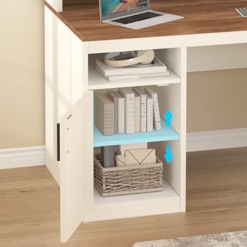 YOMILUVE 65" Computer Desk with 3 Drawers & Printer Shelf for Home Office - Image 6