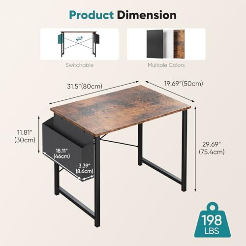 OLIXIS Small Computer Desk, 31 Inch Gaming Desks for Home Office - Image 3