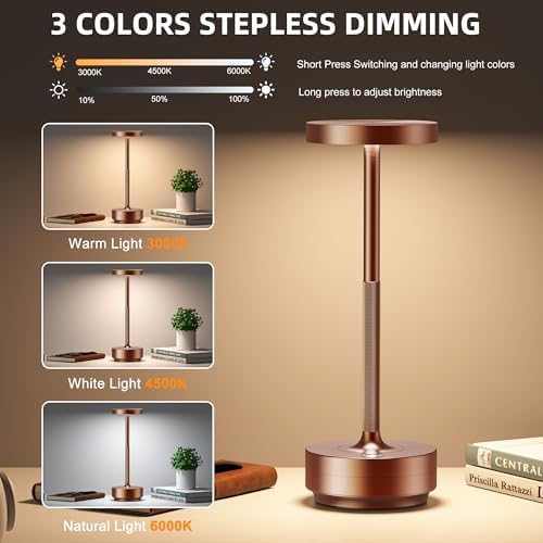 Rechargeable Cordless Table Lamp with 5000mAh Battery IP54 Waterproof LED - Image 4