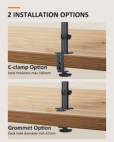 Suptek Single Monitor Mount, Adjustable Monitor Arm Desk Mount Stand for 1 / One Screen up to 32 inch Screen(MD9401) - Image 2