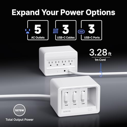 Gitryin 11-in-1 Desktop Charging Station, 120W USB Retractable GaN Charger - Image 2