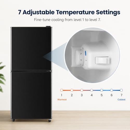 5 Cu.Ft Mini Fridge with Freezer, 2-Door Compact Refrigerator for Dorm/Office/Bedroom, Energy Efficient & Quiet, Black - Image 5